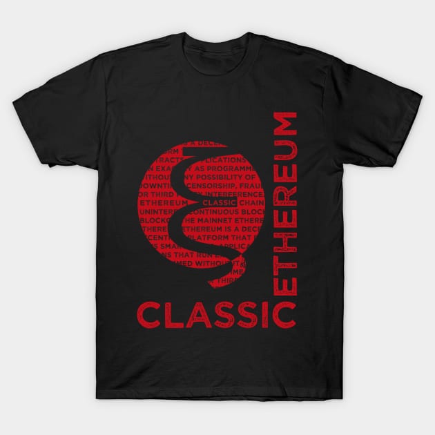 Ethereum Classic (red) T-Shirt by andreabeloque